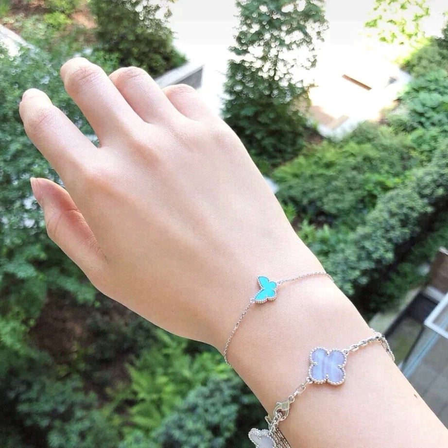 ⭐Miroze BUTTERFLY TURQUOISE BUTTERFLY BRACELET SILVER