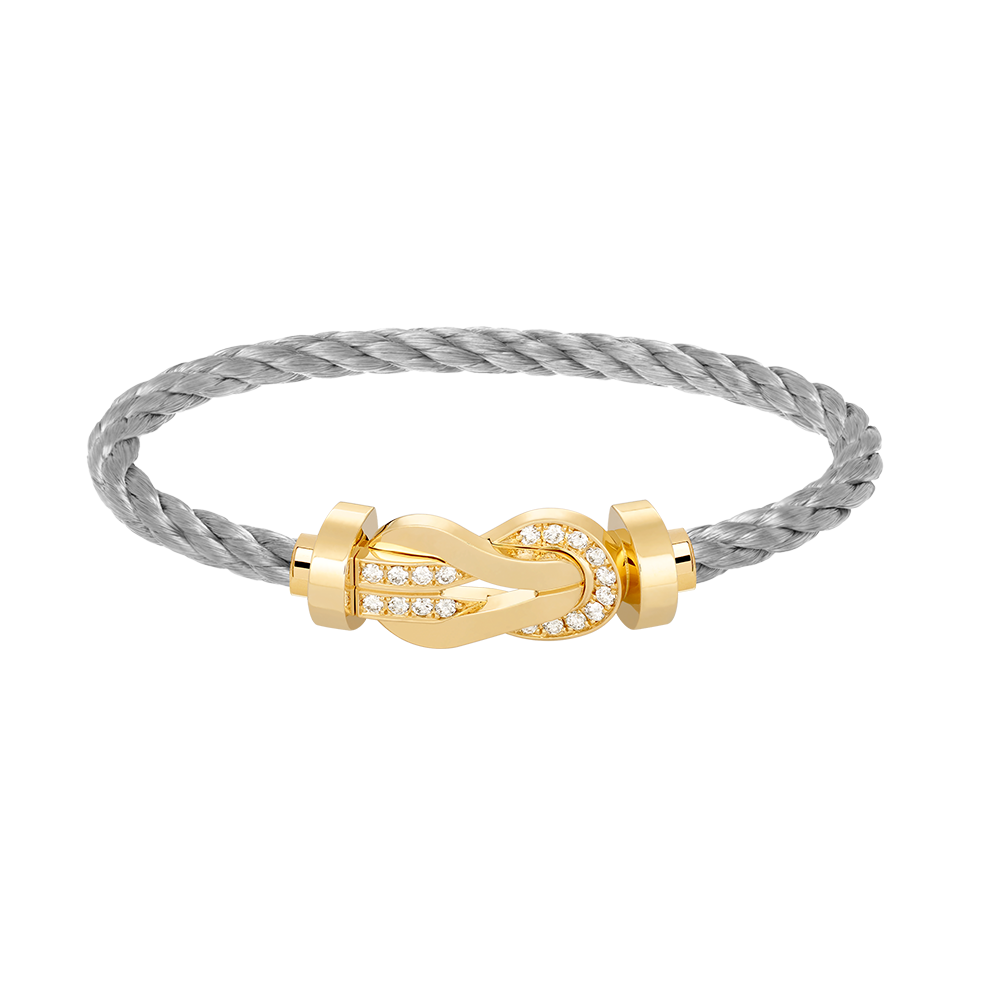 [⭐Miroze]CHANCE LARGE 8 FIGURE BUCKLE HALF DIAMOND BRACELET GOLD