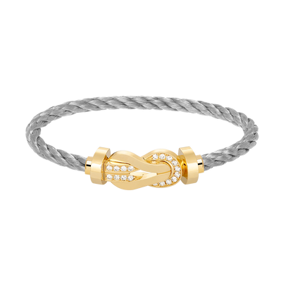 [⭐Miroze]CHANCE LARGE 8 FIGURE BUCKLE HALF DIAMOND BRACELET GOLD