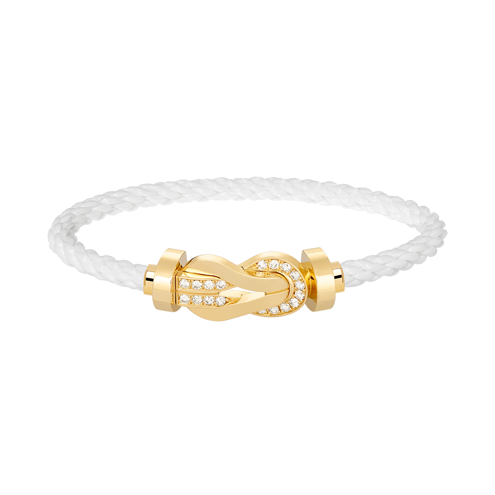[⭐Miroze]CHANCE LARGE 8 FIGURE BUCKLE HALF DIAMOND BRACELET GOLD