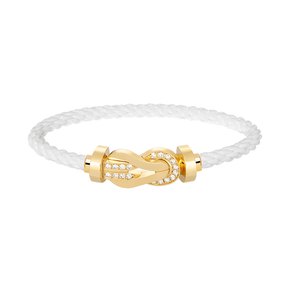 [⭐Miroze]CHANCE LARGE 8 FIGURE BUCKLE HALF DIAMOND BRACELET GOLD