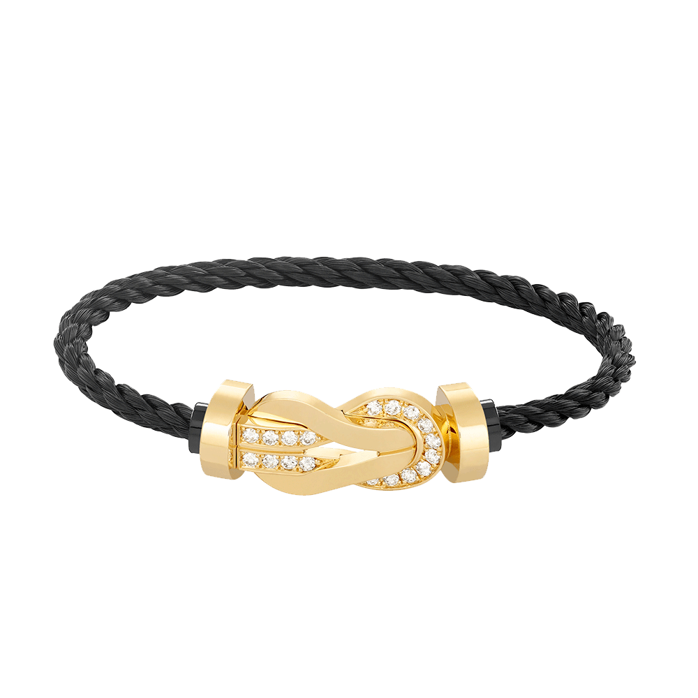[⭐Miroze]CHANCE LARGE 8 FIGURE BUCKLE HALF DIAMOND BRACELET GOLD