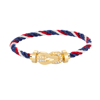 [⭐Miroze]CHANCE LARGE 8 FIGURE BUCKLE HALF DIAMOND BRACELET GOLD