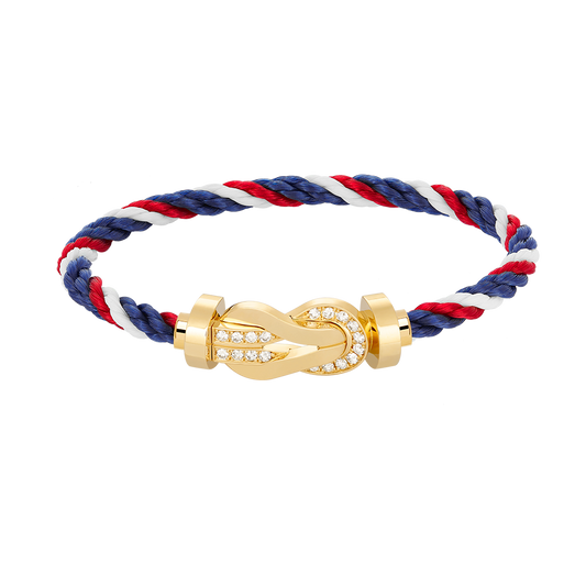 [⭐Miroze]CHANCE LARGE 8 FIGURE BUCKLE HALF DIAMOND BRACELET GOLD