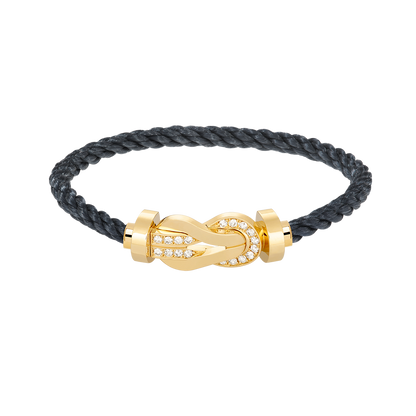 [⭐Miroze]CHANCE LARGE 8 FIGURE BUCKLE HALF DIAMOND BRACELET GOLD
