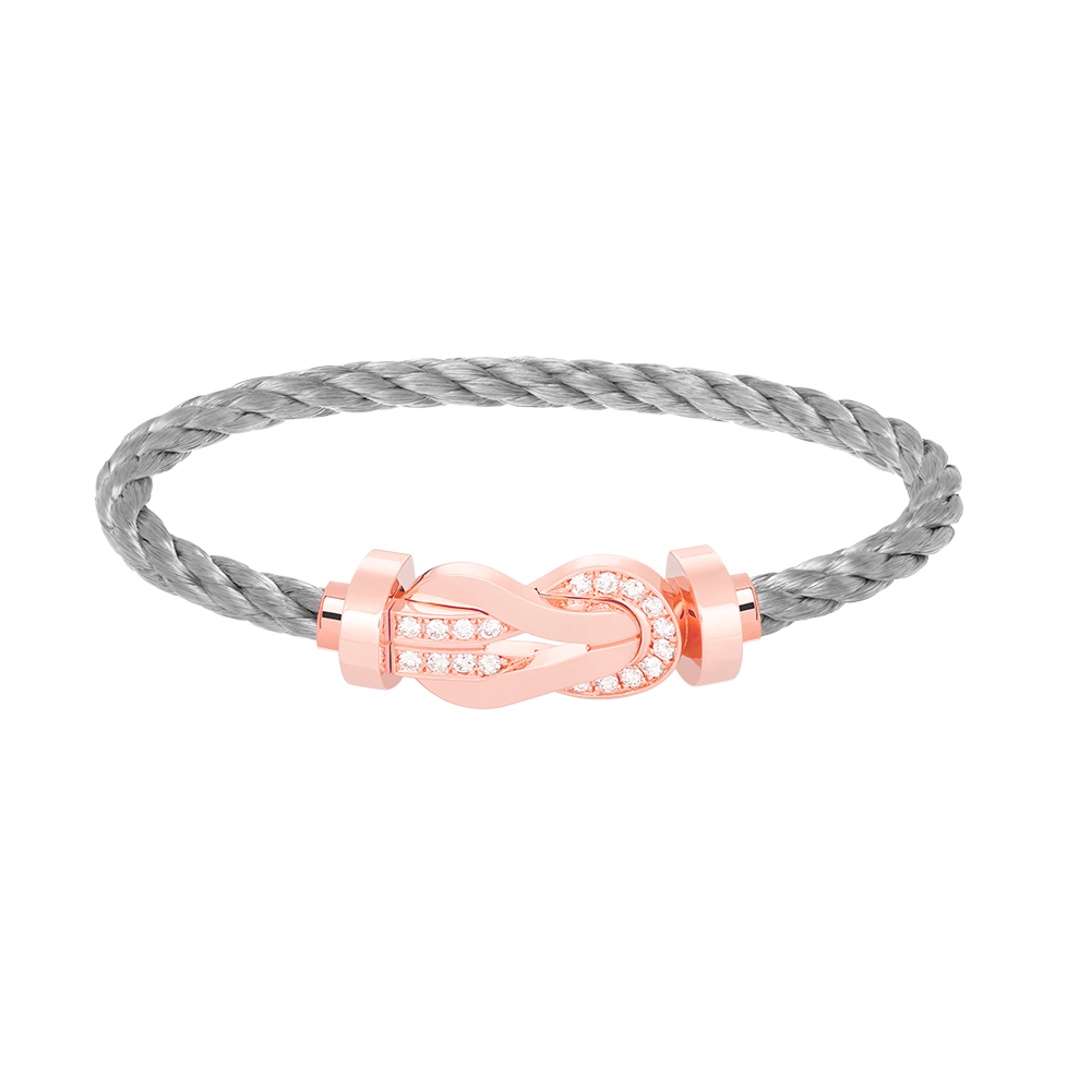 ⭐Miroze CHANCE LARGE 8 FIGURE BUCKLE HALF DIAMOND BRACELET ROSE GOLD
