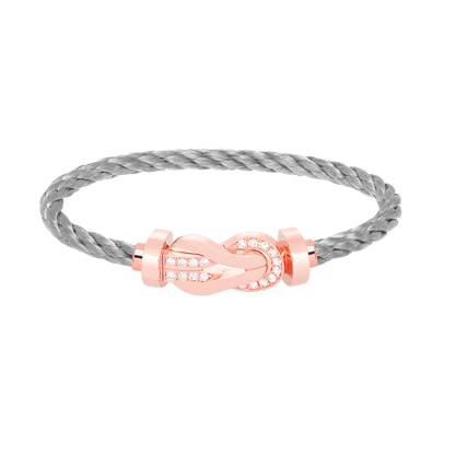 [⭐Miroze]CHANCE LARGE 8 FIGURE BUCKLE HALF DIAMOND BRACELET ROSE GOLD