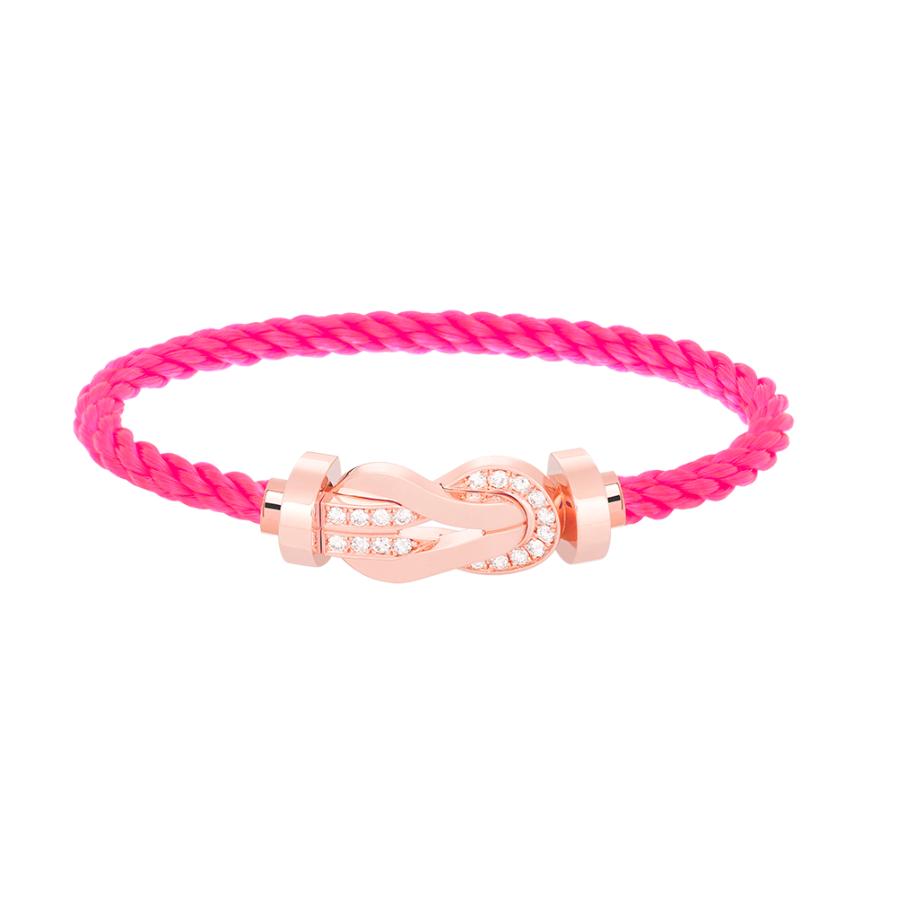 ⭐Miroze CHANCE LARGE 8 FIGURE BUCKLE HALF DIAMOND BRACELET ROSE GOLD