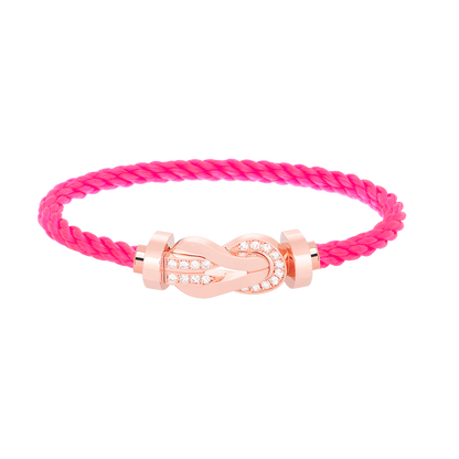 [⭐Miroze]CHANCE LARGE 8 FIGURE BUCKLE HALF DIAMOND BRACELET ROSE GOLD