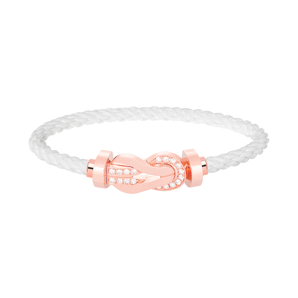 [⭐Miroze]CHANCE LARGE 8 FIGURE BUCKLE HALF DIAMOND BRACELET ROSE GOLD
