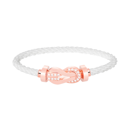[⭐Miroze]CHANCE LARGE 8 FIGURE BUCKLE HALF DIAMOND BRACELET ROSE GOLD
