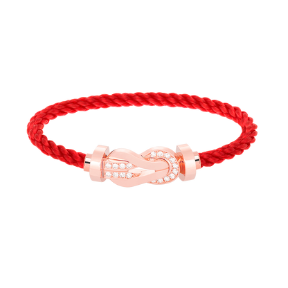 [⭐Miroze]CHANCE LARGE 8 FIGURE BUCKLE HALF DIAMOND BRACELET ROSE GOLD