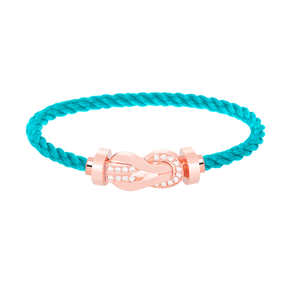 [⭐Miroze]CHANCE LARGE 8 FIGURE BUCKLE HALF DIAMOND BRACELET ROSE GOLD