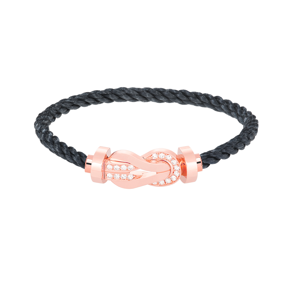 [⭐Miroze]CHANCE LARGE 8 FIGURE BUCKLE HALF DIAMOND BRACELET ROSE GOLD