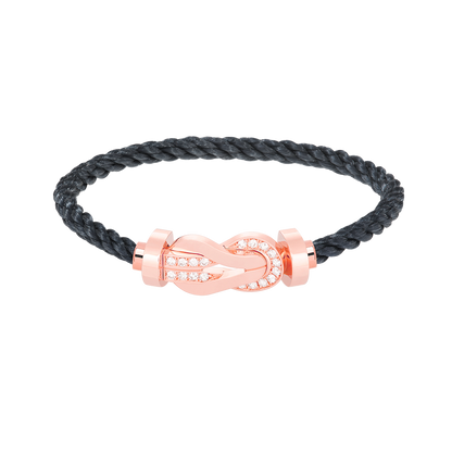 [⭐Miroze]CHANCE LARGE 8 FIGURE BUCKLE HALF DIAMOND BRACELET ROSE GOLD