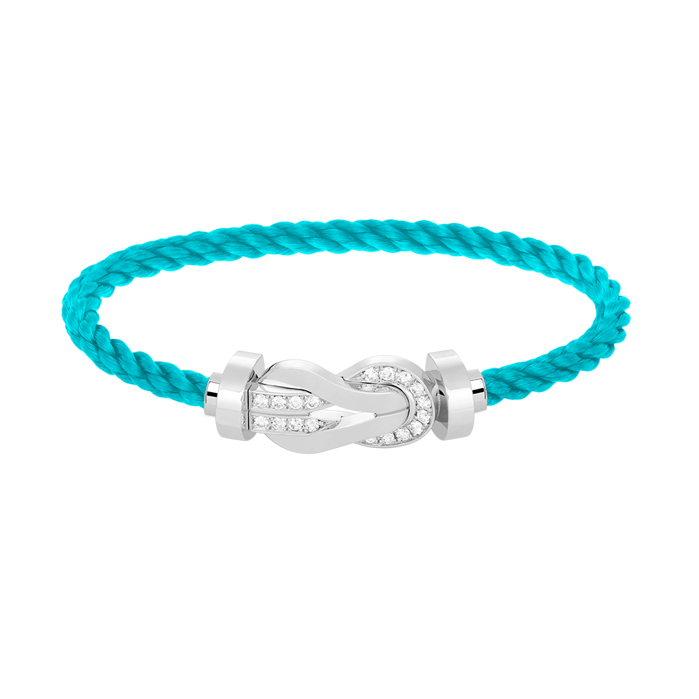 [⭐Miroze]CHANCE LARGE 8 FIGURE BUCKLE HALF DIAMOND BRACELET SILVER