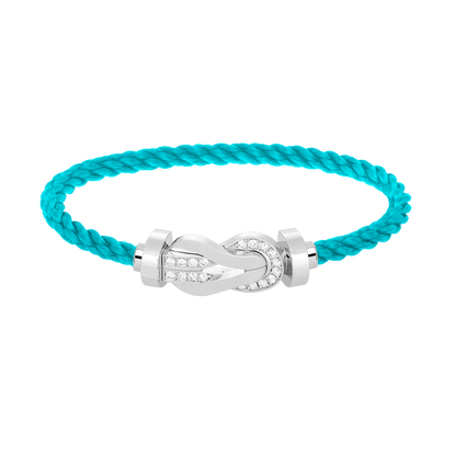 [⭐Miroze]CHANCE LARGE 8 FIGURE BUCKLE HALF DIAMOND BRACELET SILVER