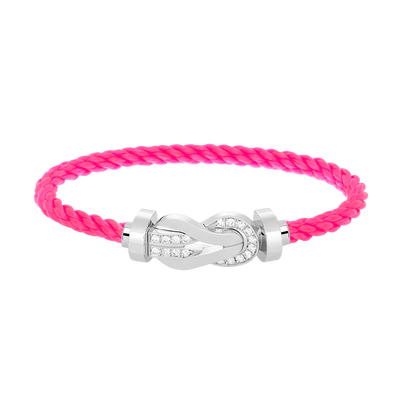 [⭐Miroze]CHANCE LARGE 8 FIGURE BUCKLE HALF DIAMOND BRACELET SILVER