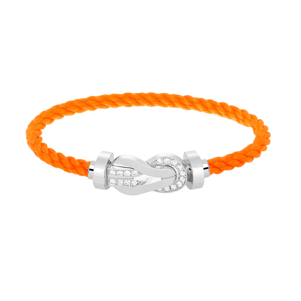 [⭐Miroze]CHANCE LARGE 8 FIGURE BUCKLE HALF DIAMOND BRACELET SILVER