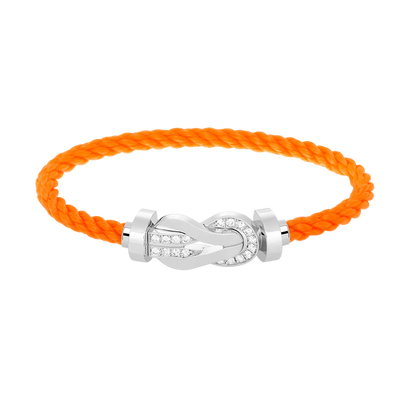 [⭐Miroze]CHANCE LARGE 8 FIGURE BUCKLE HALF DIAMOND BRACELET SILVER