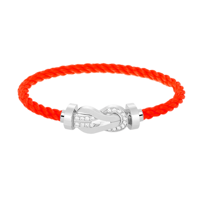 [⭐Miroze]CHANCE LARGE 8 FIGURE BUCKLE HALF DIAMOND BRACELET SILVER