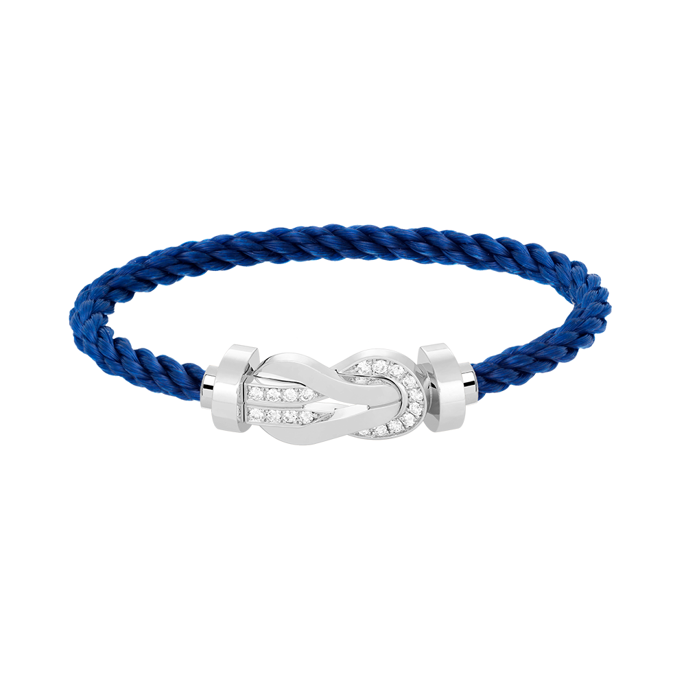 [⭐Miroze]CHANCE LARGE 8 FIGURE BUCKLE HALF DIAMOND BRACELET SILVER