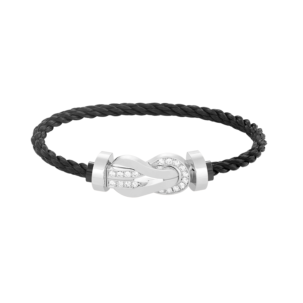 ⭐Miroze CHANCE LARGE 8 FIGURE BUCKLE HALF DIAMOND BRACELET SILVER