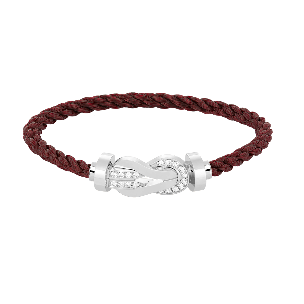 [⭐Miroze]CHANCE LARGE 8 FIGURE BUCKLE HALF DIAMOND BRACELET SILVER