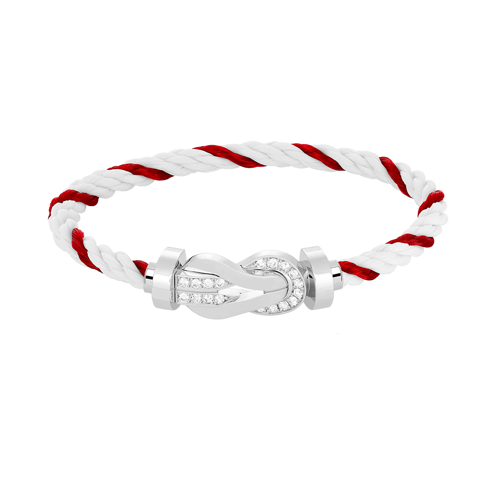 ⭐Miroze CHANCE LARGE 8 FIGURE BUCKLE HALF DIAMOND BRACELET SILVER
