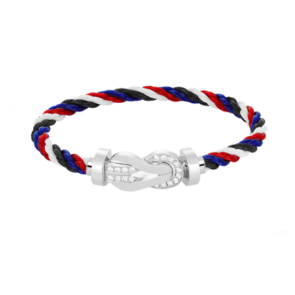 [⭐Miroze]CHANCE LARGE 8 FIGURE BUCKLE HALF DIAMOND BRACELET SILVER
