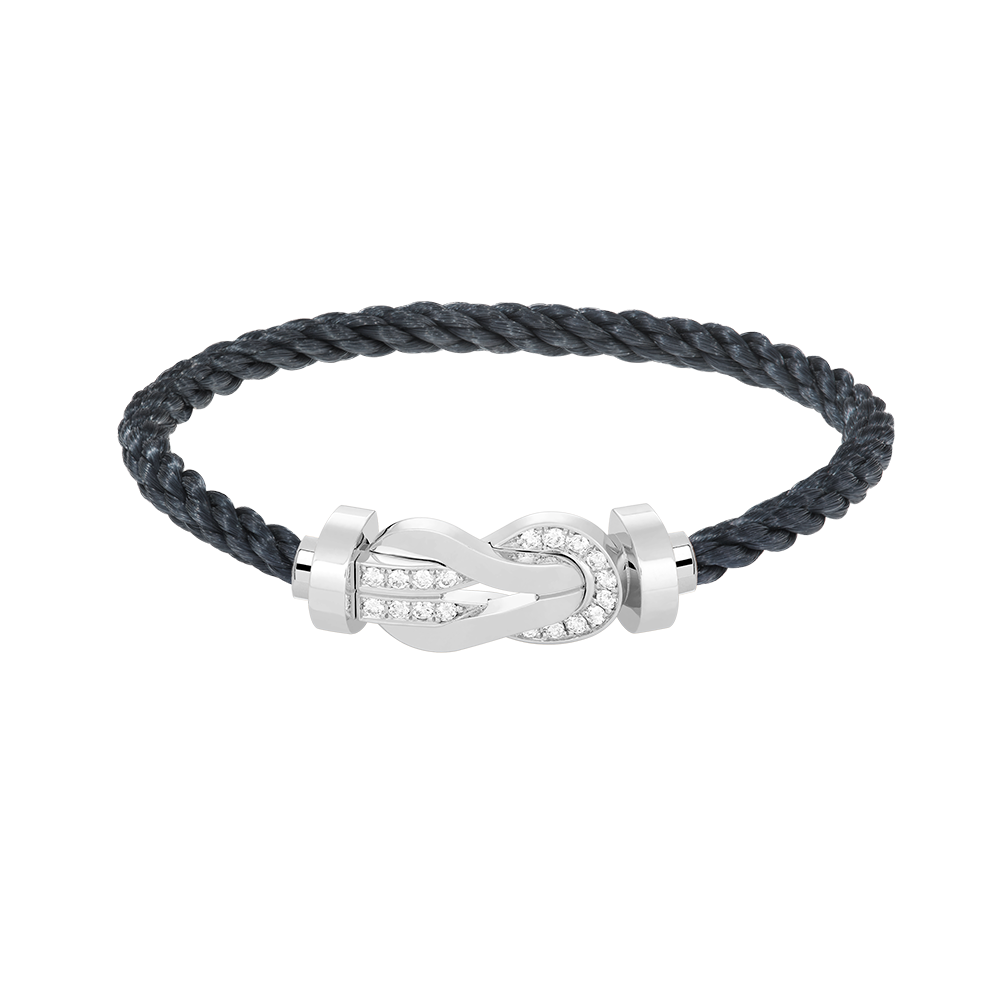 ⭐Miroze CHANCE LARGE 8 FIGURE BUCKLE HALF DIAMOND BRACELET SILVER