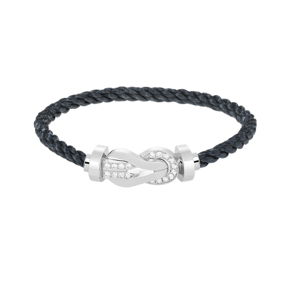 [⭐Miroze]CHANCE LARGE 8 FIGURE BUCKLE HALF DIAMOND BRACELET SILVER