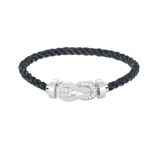 [⭐Miroze]CHANCE LARGE 8 FIGURE BUCKLE HALF DIAMOND BRACELET SILVER