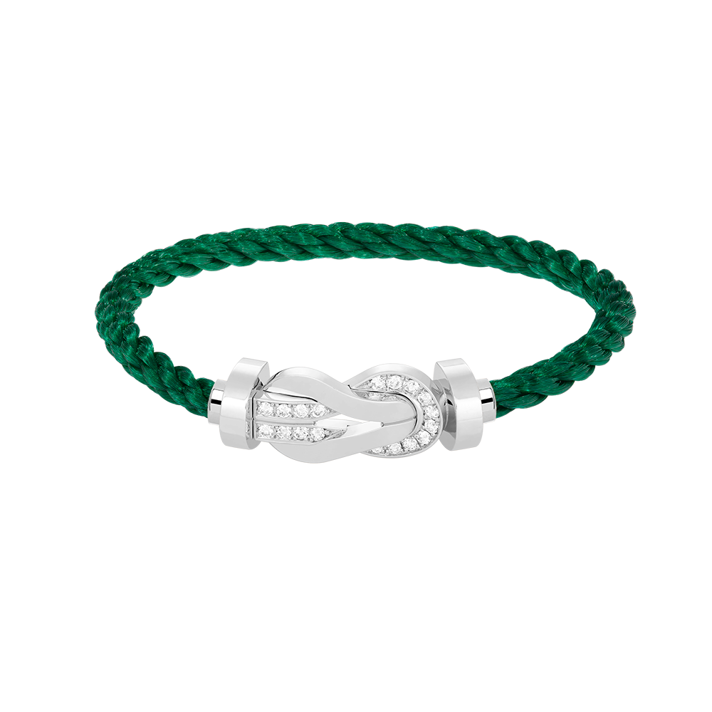 [⭐Miroze]CHANCE LARGE 8 FIGURE BUCKLE HALF DIAMOND BRACELET SILVER