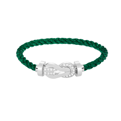 [⭐Miroze]CHANCE LARGE 8 FIGURE BUCKLE HALF DIAMOND BRACELET SILVER