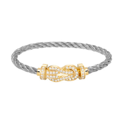 [⭐Miroze]CHANCE LARGE 8 FIGURE BUCKLE FULLDIAMOND BRACELET GOLD
