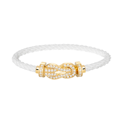 [⭐Miroze]CHANCE LARGE 8 FIGURE BUCKLE FULLDIAMOND BRACELET GOLD