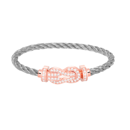 [⭐Miroze]CHANCE LARGE 8 FIGURE BUCKLE FULL DIAMOND BRACELET ROSE GOLD