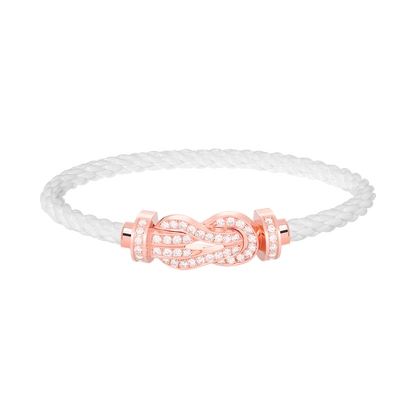 [⭐Miroze]CHANCE LARGE 8 FIGURE BUCKLE FULL DIAMOND BRACELET ROSE GOLD