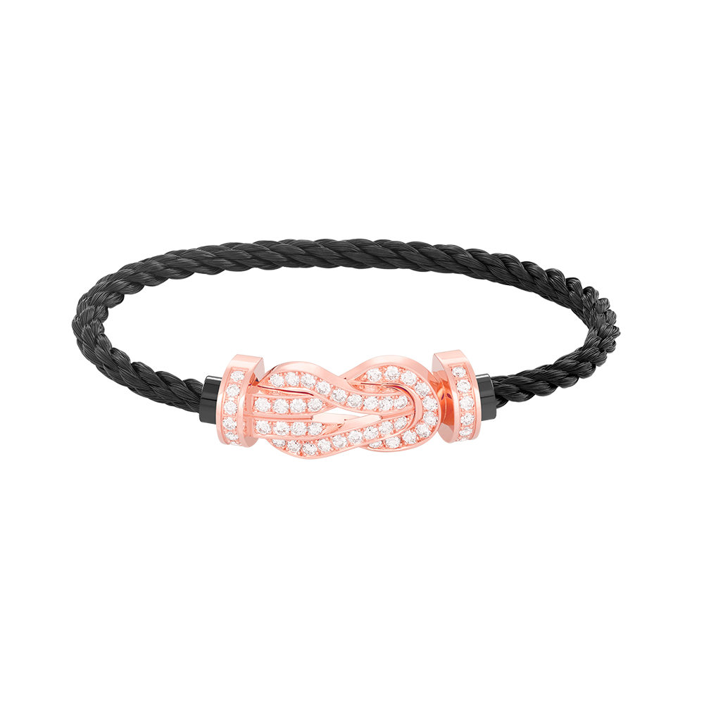 [⭐Miroze]CHANCE LARGE 8 FIGURE BUCKLE FULL DIAMOND BRACELET ROSE GOLD