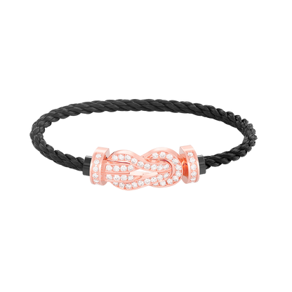 [⭐Miroze]CHANCE LARGE 8 FIGURE BUCKLE FULL DIAMOND BRACELET ROSE GOLD