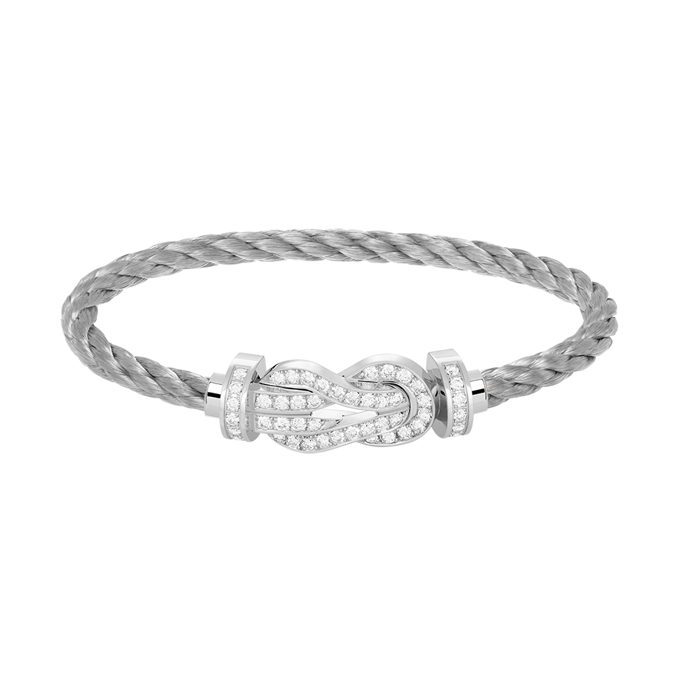[⭐Miroze]CHANCE LARGE 8 FIGURE BUCKLE FULL DIAMOND BRACELET SILVER