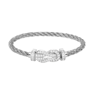 [⭐Miroze]CHANCE LARGE 8 FIGURE BUCKLE FULL DIAMOND BRACELET SILVER