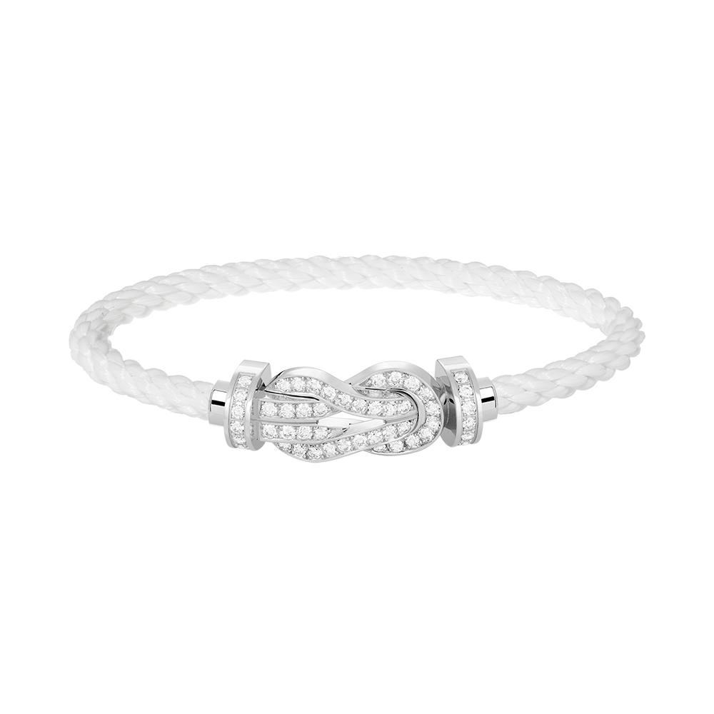 [⭐Miroze]CHANCE LARGE 8 FIGURE BUCKLE FULL DIAMOND BRACELET SILVER