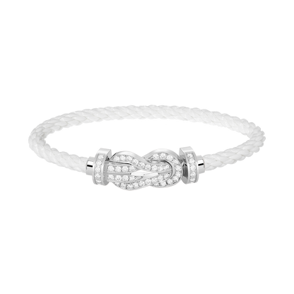 [⭐Miroze]CHANCE LARGE 8 FIGURE BUCKLE FULL DIAMOND BRACELET SILVER