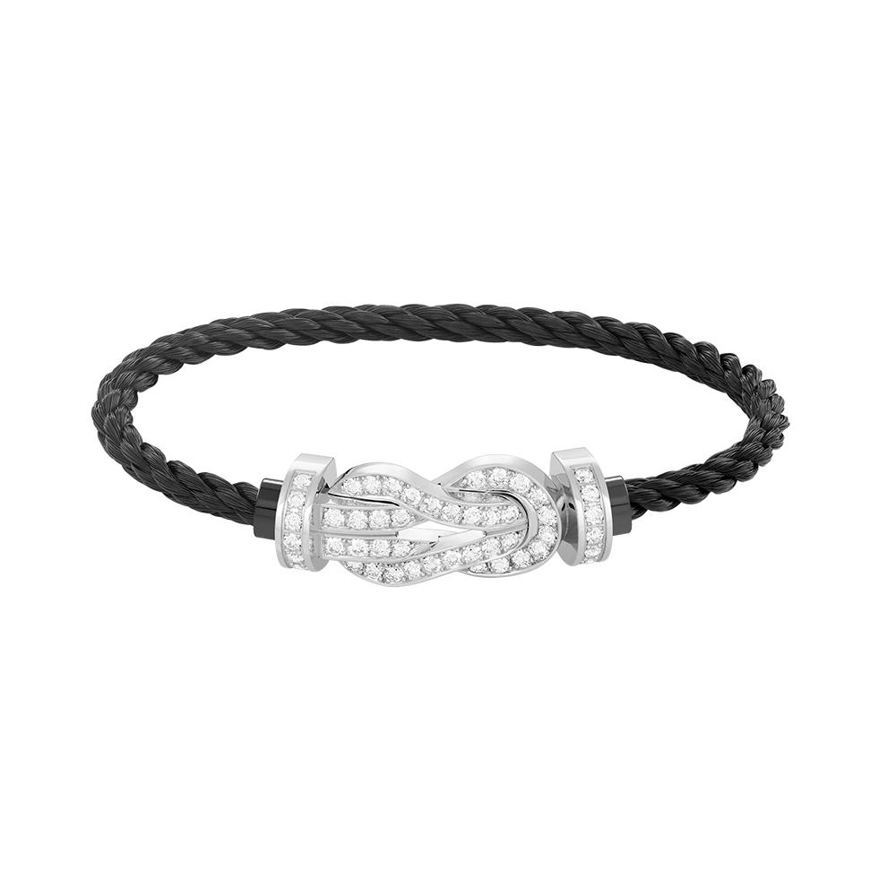 [⭐Miroze]CHANCE LARGE 8 FIGURE BUCKLE FULL DIAMOND BRACELET SILVER