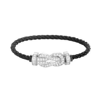 [⭐Miroze]CHANCE LARGE 8 FIGURE BUCKLE FULL DIAMOND BRACELET SILVER