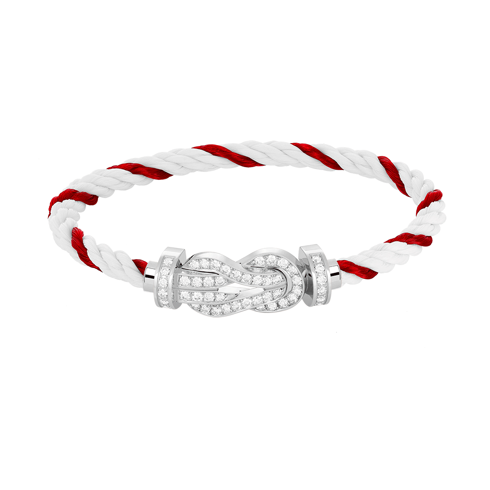 [⭐Miroze]CHANCE LARGE 8 FIGURE BUCKLE FULL DIAMOND BRACELET SILVER
