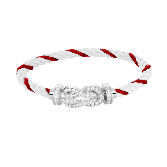 [⭐Miroze]CHANCE LARGE 8 FIGURE BUCKLE FULL DIAMOND BRACELET SILVER