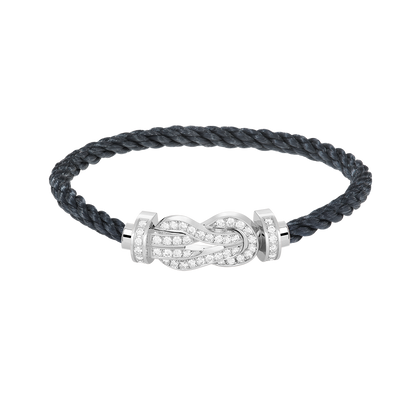 [⭐Miroze]CHANCE LARGE 8 FIGURE BUCKLE FULL DIAMOND BRACELET SILVER